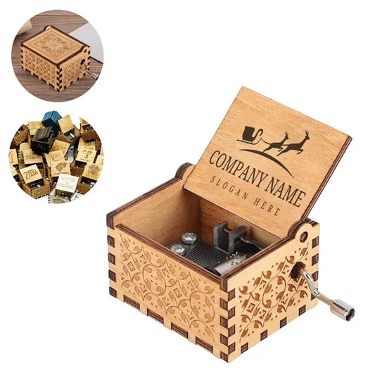 Customized Wood Hand Crank Music Box