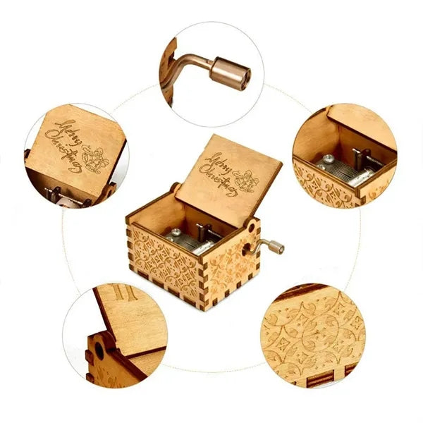 Customized Wood Hand Crank Music Box