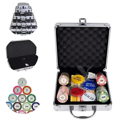 Texas Holdem Poker Chips Aluminum Case Set