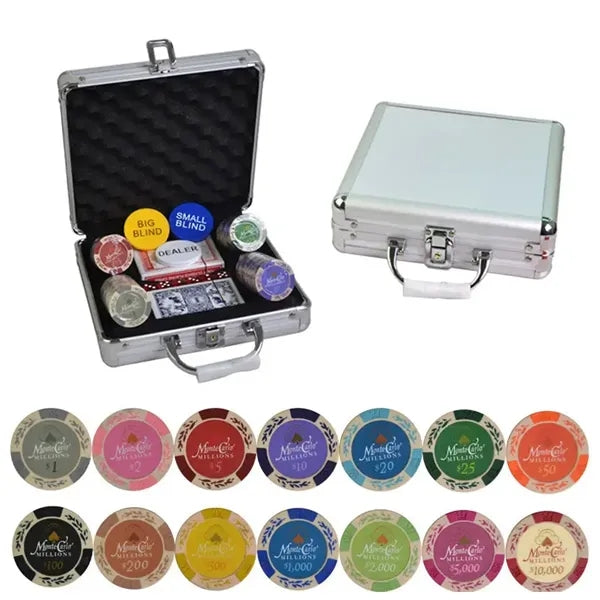 Texas Holdem Poker Chips Aluminum Case Set