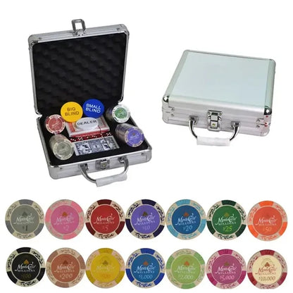 Texas Holdem Poker Chips Aluminum Case Set