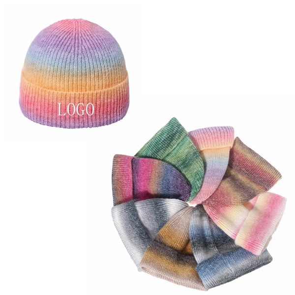 Fashion Warm Knitted Rainbow Hat