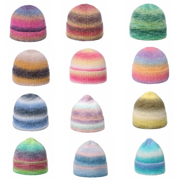 Fashion Warm Knitted Rainbow Hat