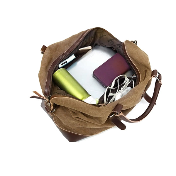 Large Canvas Travel Duffle Luggage Bag for Men & Women