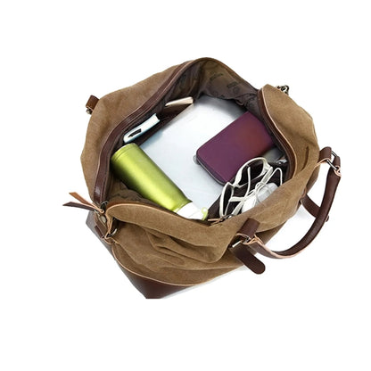 Large Canvas Travel Duffle Luggage Bag for Men & Women