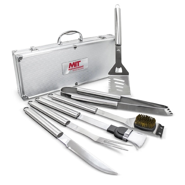 6pc BBQ Grill Set w/ Stainless Steel Tools & Aluminum Case