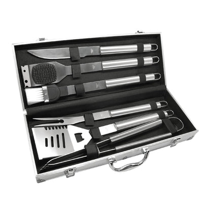6pc BBQ Grill Set w/ Stainless Steel Tools & Aluminum Case
