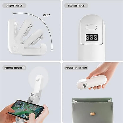 Usb Mini Fan with Powerbank and Telescopic Stand