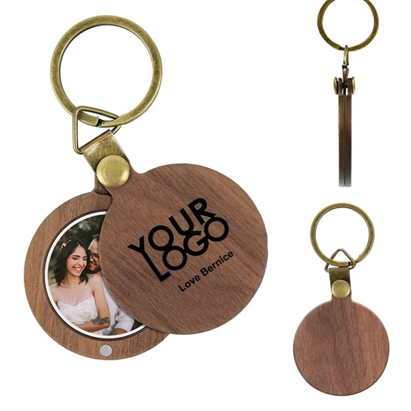 Wood Photo Holder Keychain for Love