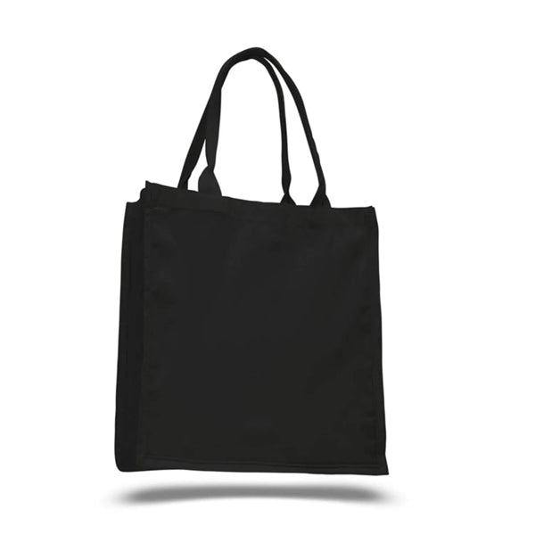 100% Cotton Canvas Fancy Web Handle Tote Bag w/Bottom Gusset