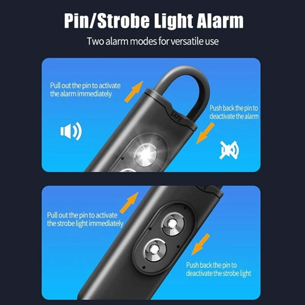 Personal Alarm Emergency Siren Whistle Keychain Dual LED