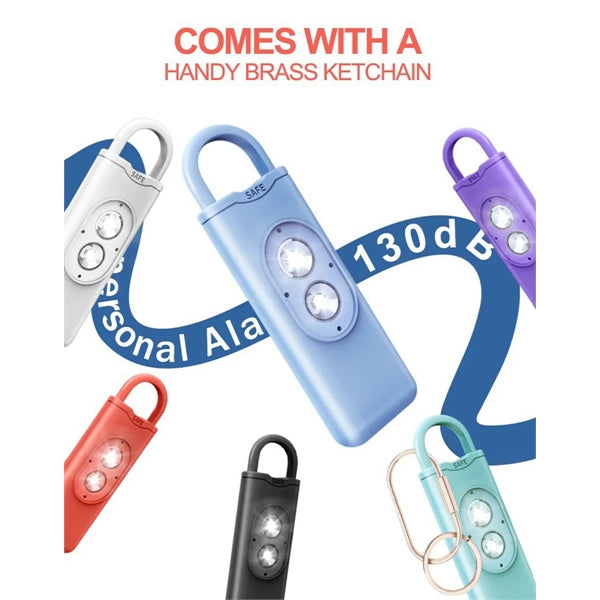 Personal Alarm Emergency Siren Whistle Keychain Dual LED