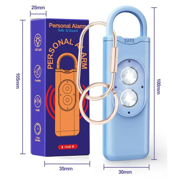 Personal Alarm Emergency Siren Whistle Keychain Dual LED
