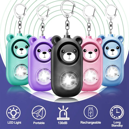 Personal Alarm Emergency Siren Whistle Keychain Dual LED