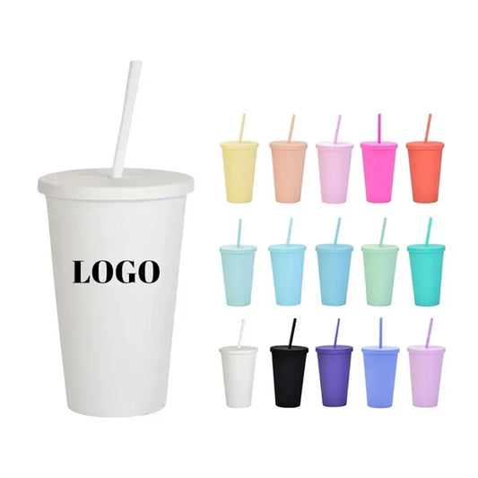 24OZ Double Wall Tumbler With Lids And Straw