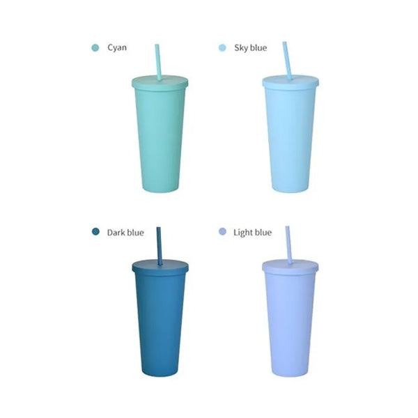 24OZ Double Wall Tumbler With Lids And Straw