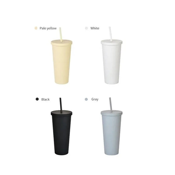 24OZ Double Wall Tumbler With Lids And Straw