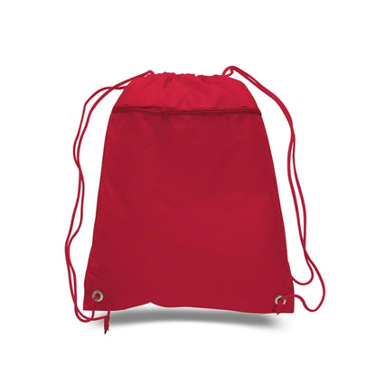 210D Polyester Drawstring Backpack W/ Front Pocket