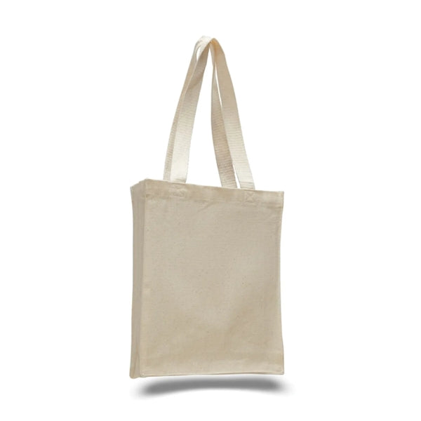 12 Oz. Cotton Canvas Book Tote Bag With Gusset