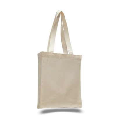 12 Oz. Cotton Canvas Book Tote Bag With Gusset