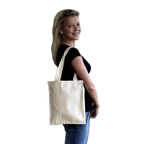 12 Oz. Cotton Canvas Book Tote Bag With Gusset