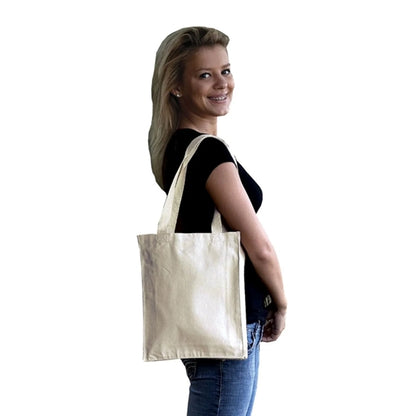 12 Oz. Cotton Canvas Book Tote Bag With Gusset