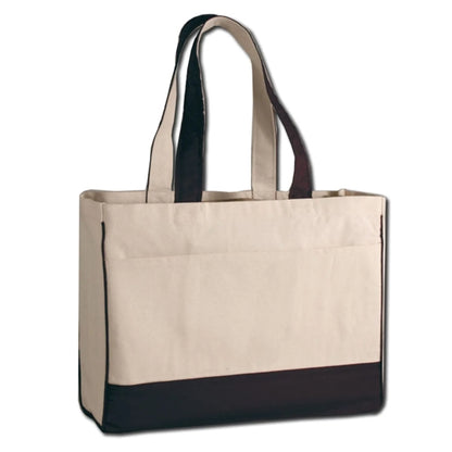 12 Oz. Cotton Canvas Tote Bag With Zipper Pocket