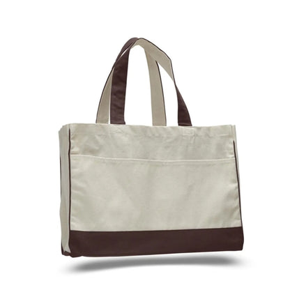 12 Oz. Cotton Canvas Tote Bag With Zipper Pocket