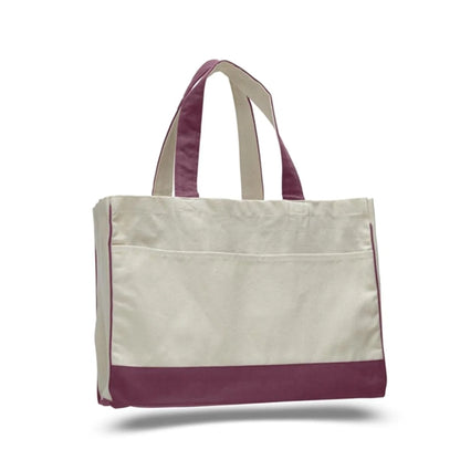 12 Oz. Cotton Canvas Tote Bag With Zipper Pocket