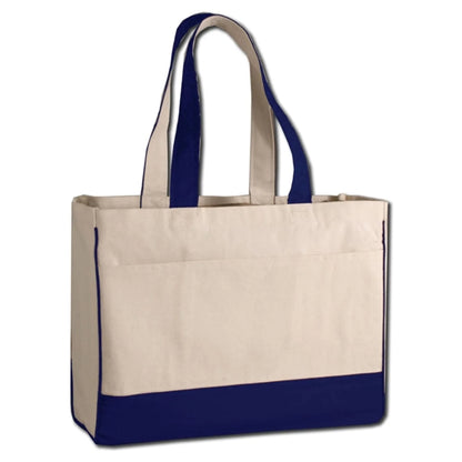 12 Oz. Cotton Canvas Tote Bag With Zipper Pocket