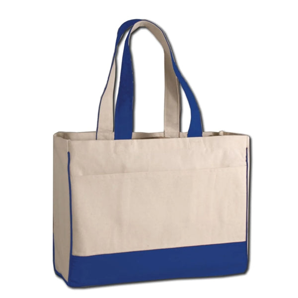 12 Oz. Cotton Canvas Tote Bag With Zipper Pocket