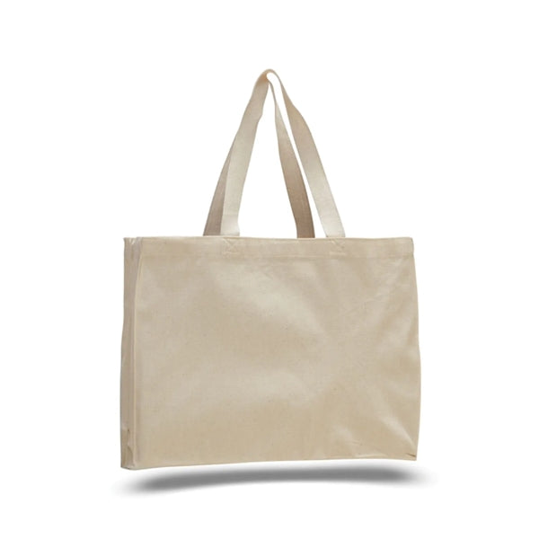 12 Oz. Cotton Canvas Gusset Tote Bag With Web Handles