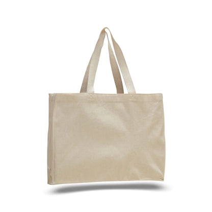 12 Oz. Cotton Canvas Gusset Tote Bag With Web Handles