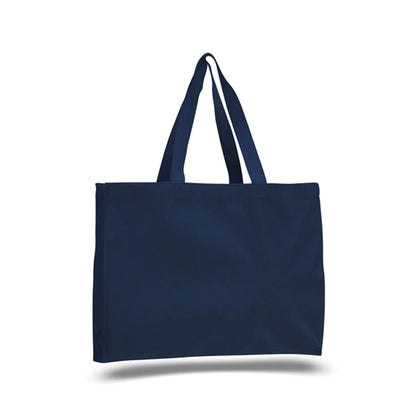 12 Oz. Cotton Canvas Gusset Tote Bag With Web Handles