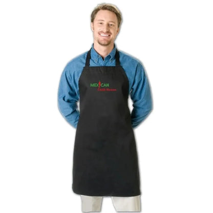 7.5 Oz. Twill Fabric Large Print Wide Bib Butcher Apron