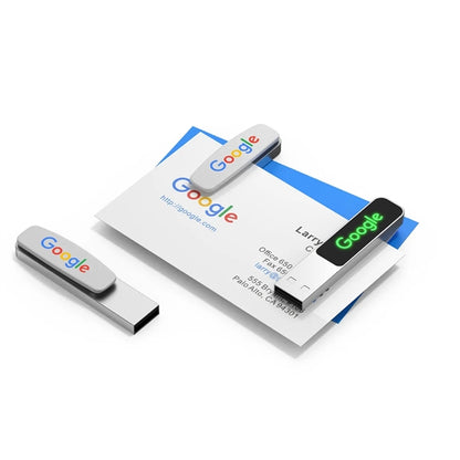 Book Clip Style USB Flash Drive with LED Light LOGO Custom