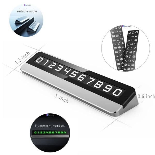 Luminous Car Parking Phone Card Logo Number Plate