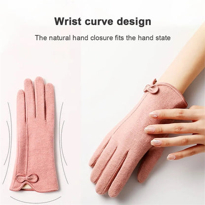 Winter Wool Warm Touch Screen Women Mittens Gloves