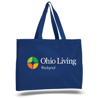 12 Oz. Cotton Canvas Gusset Tote Bag With Web Handles