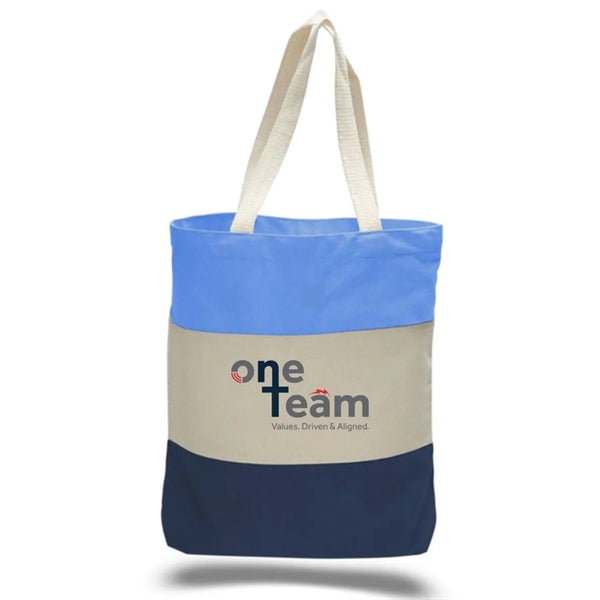 12 Oz. Canvas Tri-Color Promotional Tote Bag