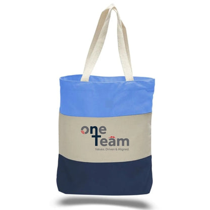 12 Oz. Canvas Tri-Color Promotional Tote Bag