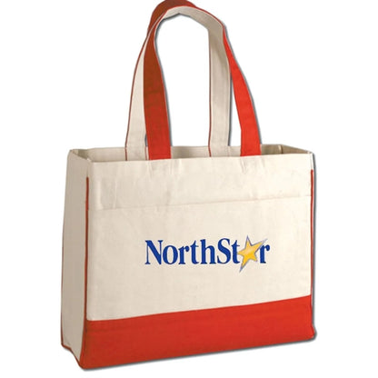 12 Oz. Cotton Canvas Tote Bag With Zipper Pocket
