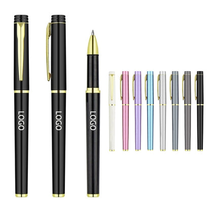 Black 0.5mm Gel Pen With Gold Metal Clip
