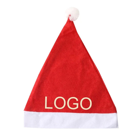 Custom logo Classic plush Santa Holiday Party Hat