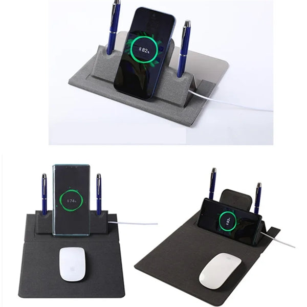 Foldable Magnetic 15W Fast Wireless Charging Mouse Pad