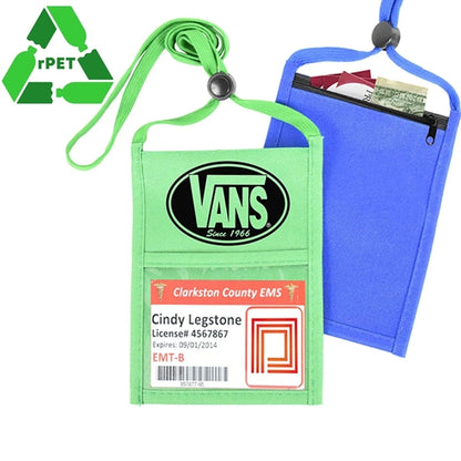 rPET Single Pocket Neck Wallet Event Pouch