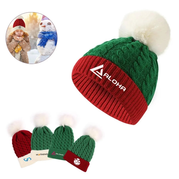 Winter Warmth Patchwork Knit Beanie