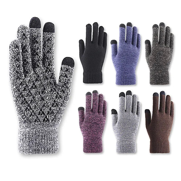 Unisex Winter Warm Knit Touchscreen Gloves