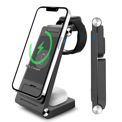 Foldable 3-in-1 Wireless Charger Stand Dock