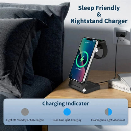 Foldable 3-in-1 Wireless Charger Stand Dock